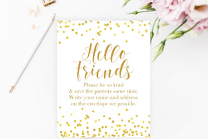 Address the Envelopes Sign - Gold Confetti Printable - Pretty Collected