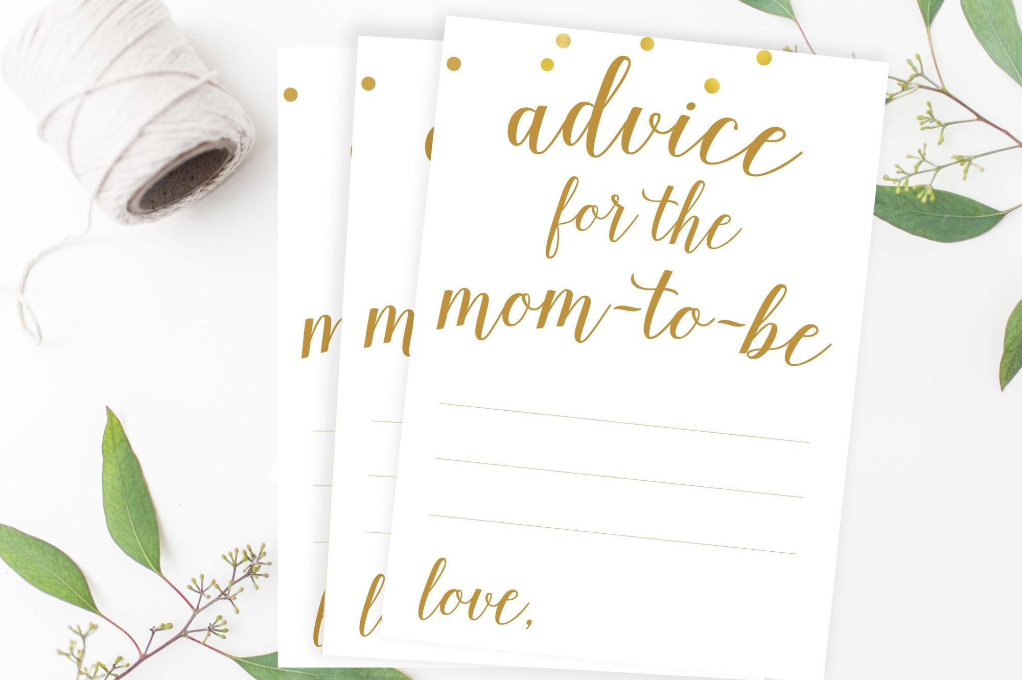 Advice for Mom-To-Be - Gold Confetti Printable - Pretty Collected