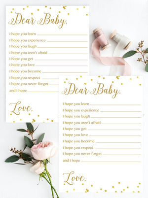 Dear Baby - Gold Confetti Printable - Pretty Collected