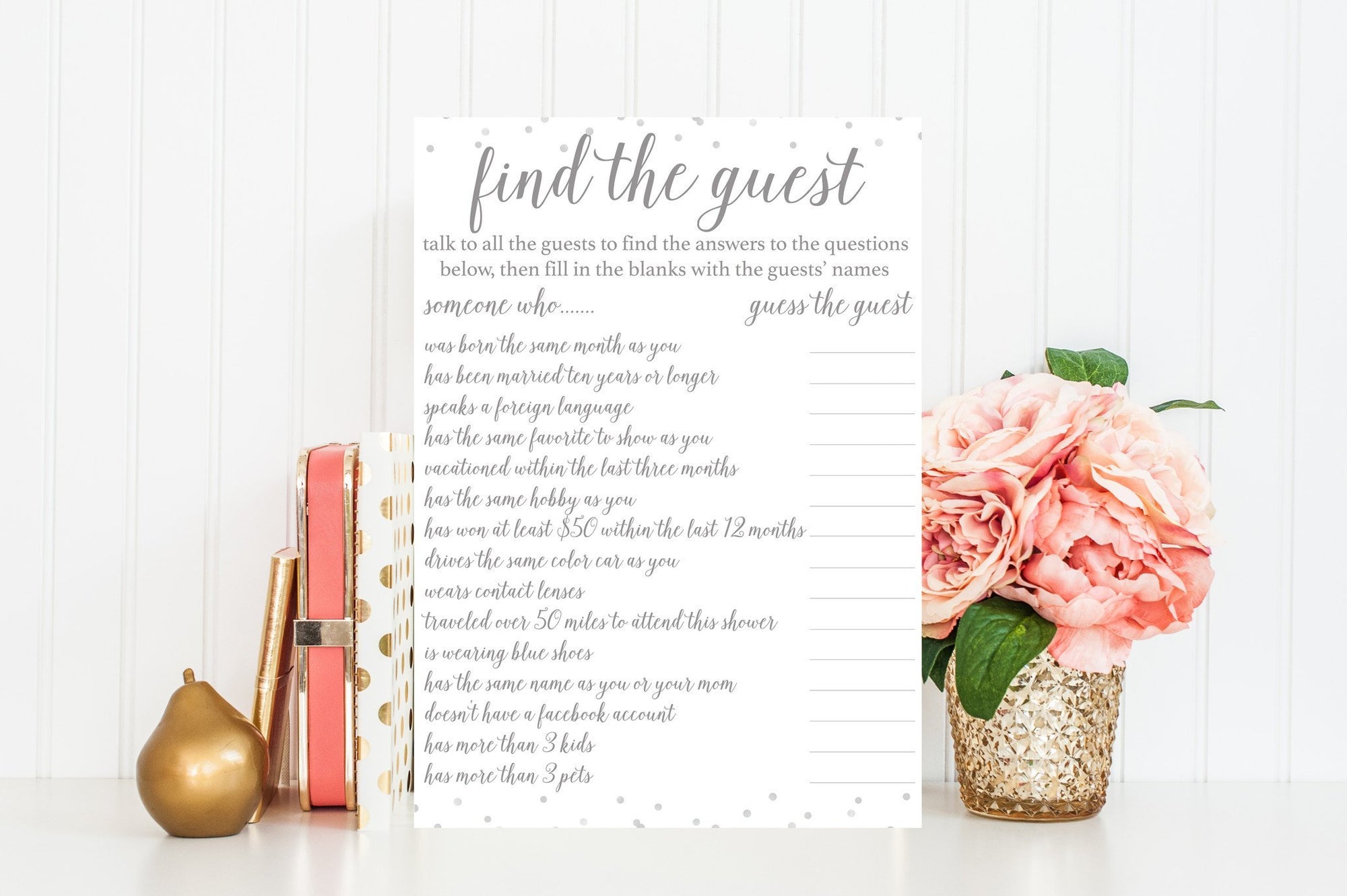 Find the Guest - Grey Printable - Pretty Collected