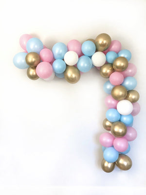 Gender Neutral Balloon Garland Kit - Pink, Blue, Gold - Pretty Collected