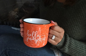 Hello Pumpkin Campfire Coffee Mug - White Version - Pretty Collected