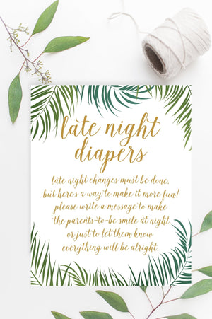 Late Night Diapers Sign - Tropical Printable - Pretty Collected