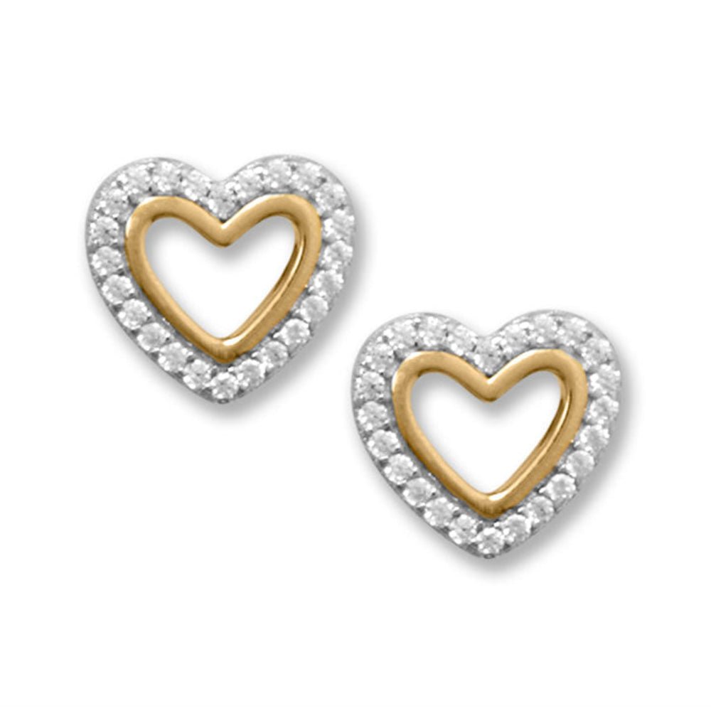 Lover Two Tone Heart Studs - Pretty Collected
