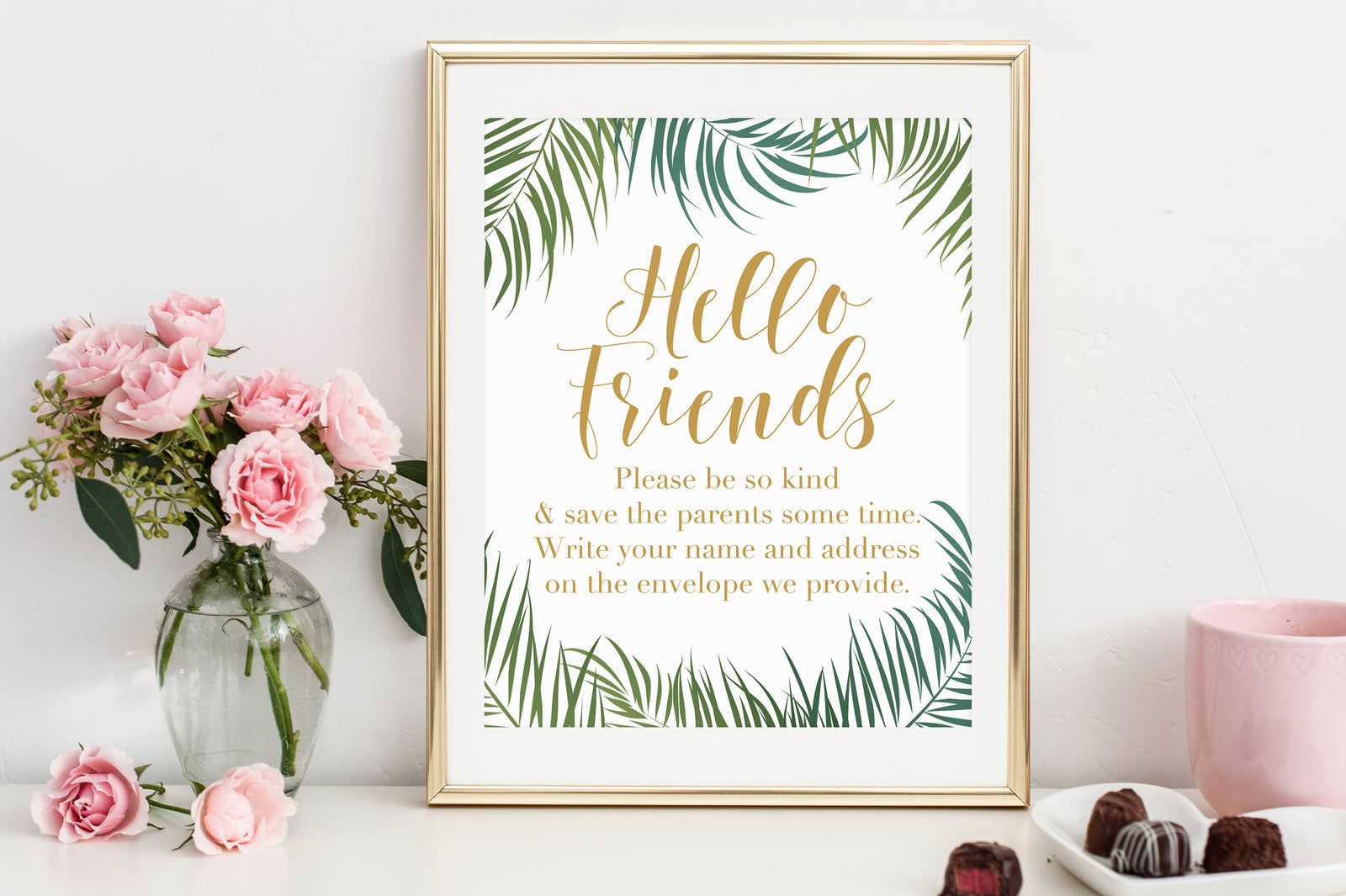 Address the Envelopes Sign - Tropical Printable