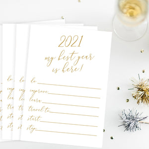 2021 New Year's Resolution Card Printable - Pretty Collected