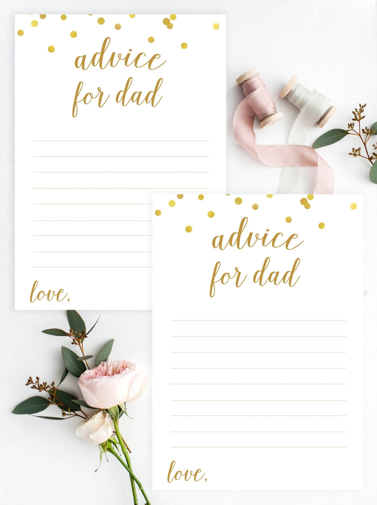 Advice for Dad - Gold Confetti Printable - Pretty Collected
