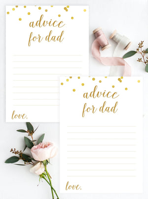 Advice for Dad - Gold Confetti Printable - Pretty Collected