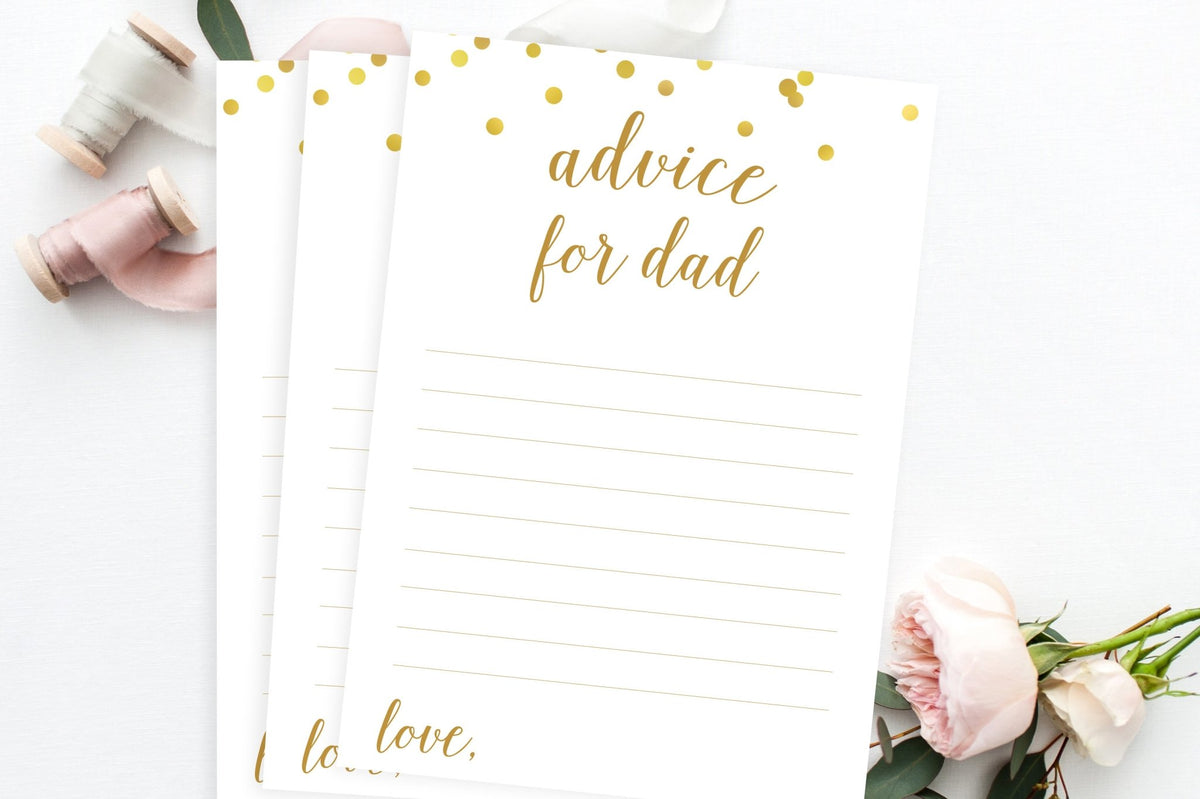 Advice for Dad - Gold Confetti Printable - Pretty Collected