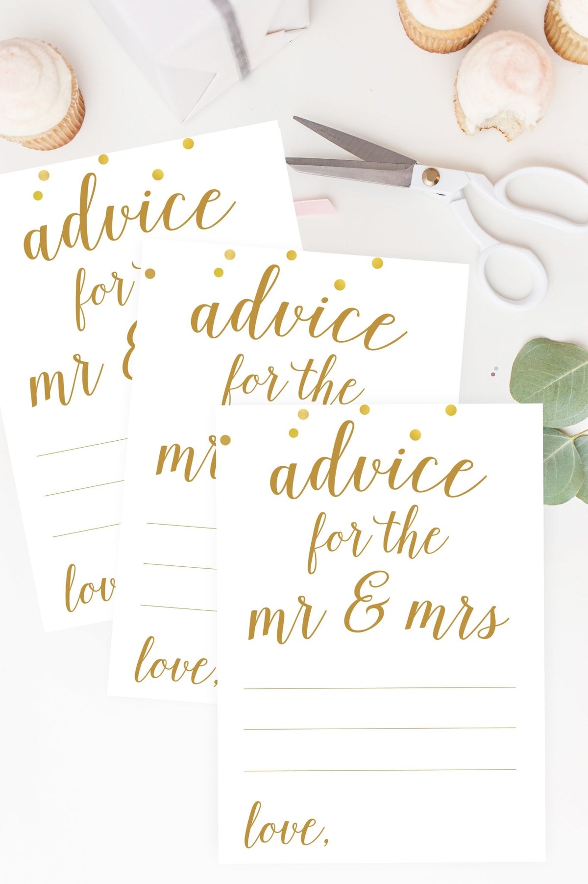 Advice for the Mr & Mrs - Gold Confetti Printable - Pretty Collected