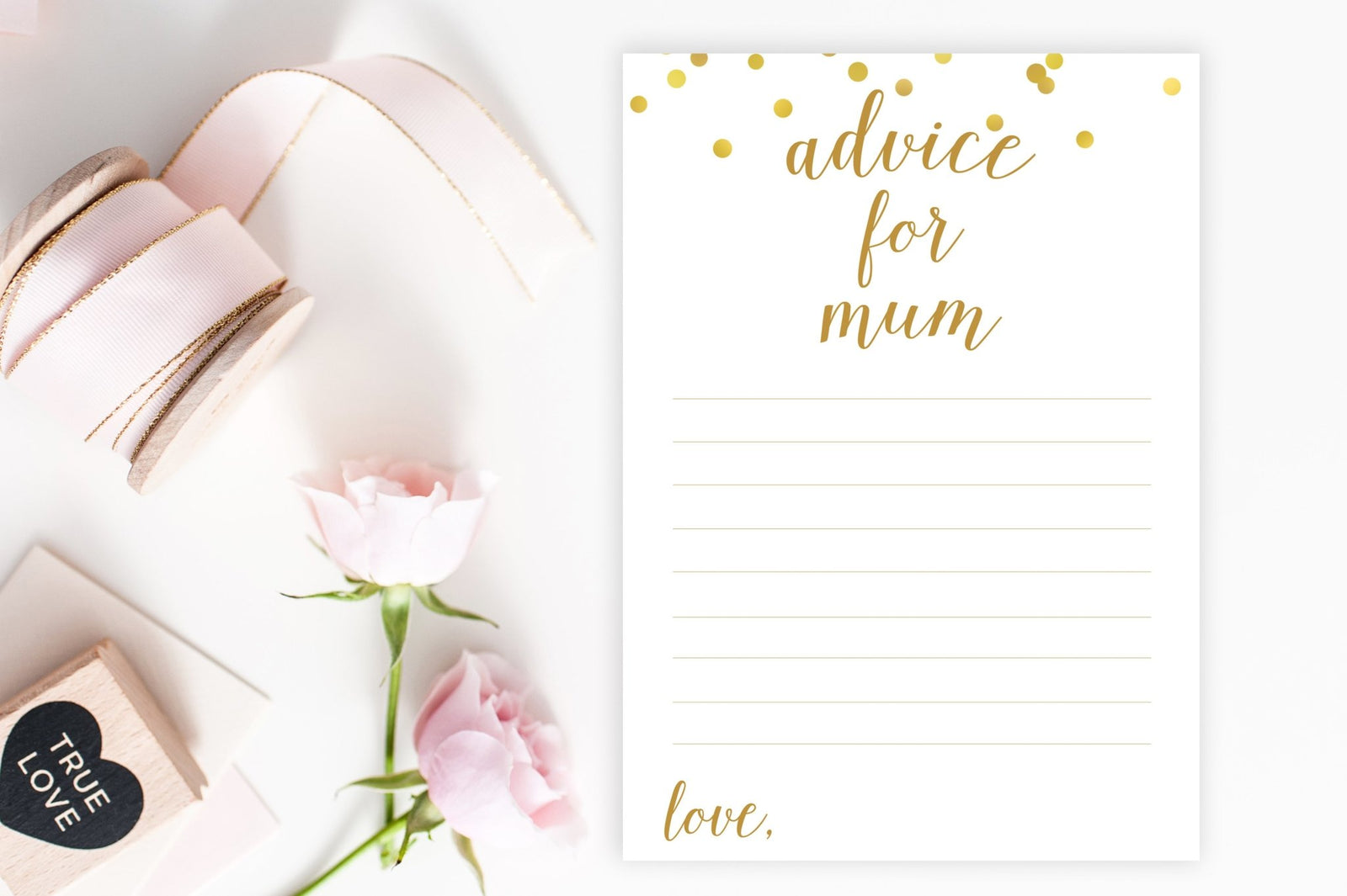Advice for Mum - Gold Confetti Printable - Pretty Collected