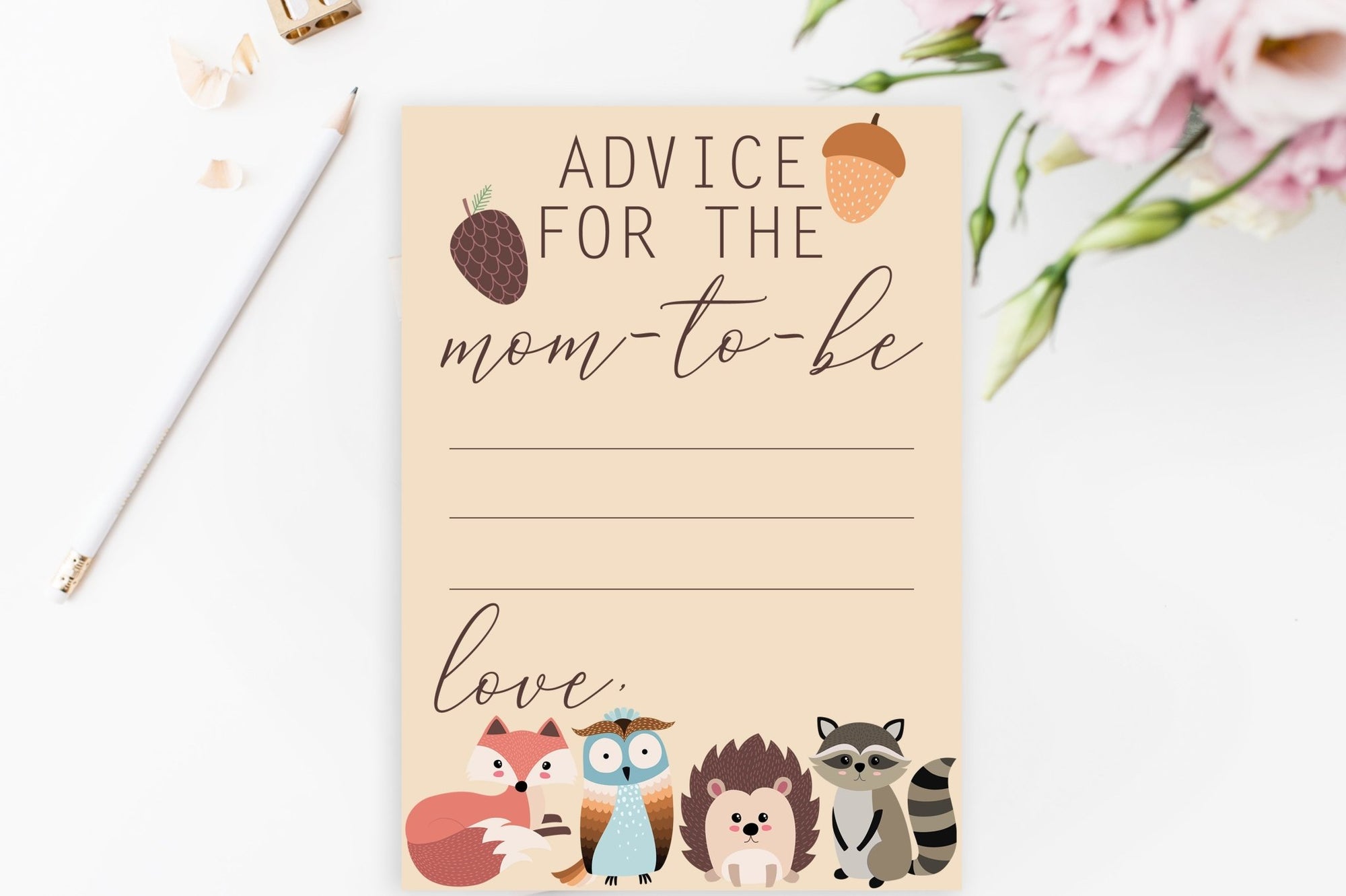 Advice for Mom-To-Be - Woodland Printable - Pretty Collected