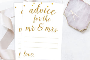 Advice for the Mr & Mrs - Gold Confetti Printable - Pretty Collected