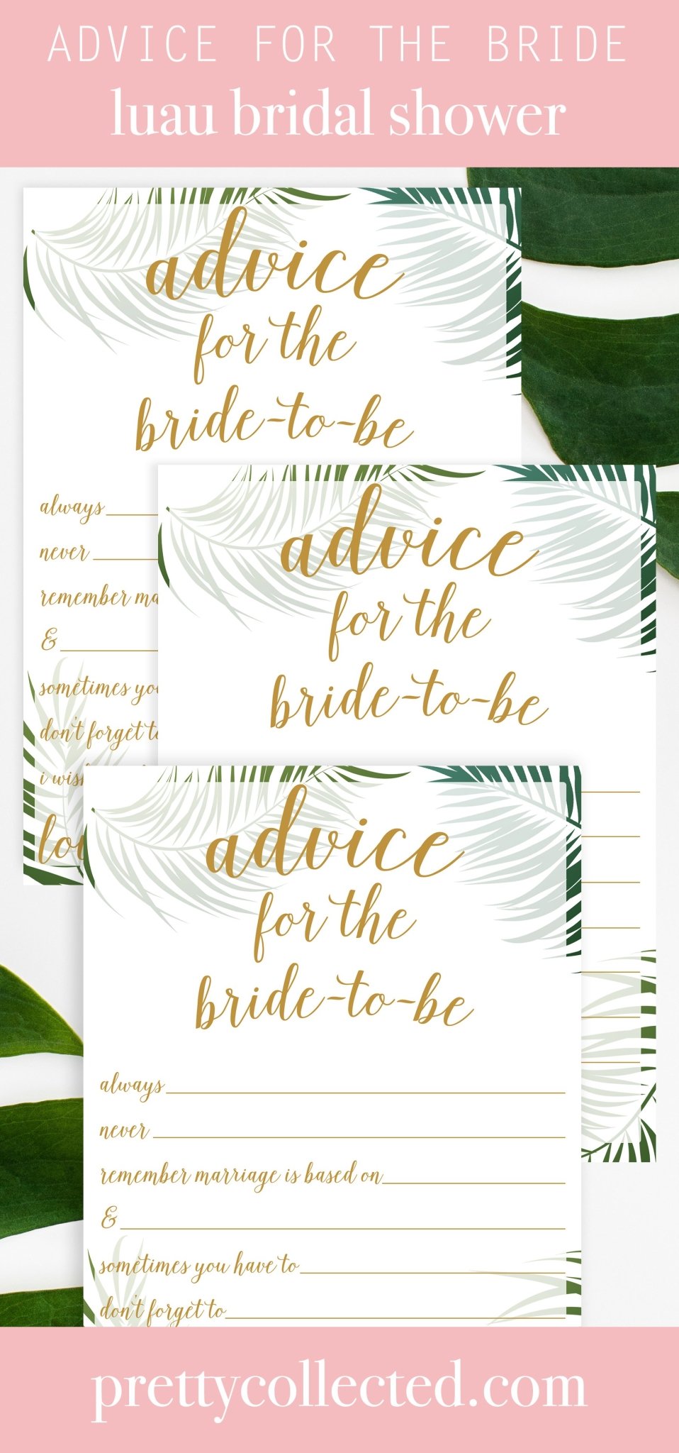 Advice for the Bride-To-Be (Statements) - Tropical Printable - Pretty Collected