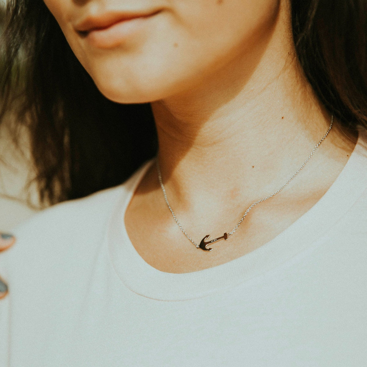 Silver Anchor Necklace - Pretty Collected
