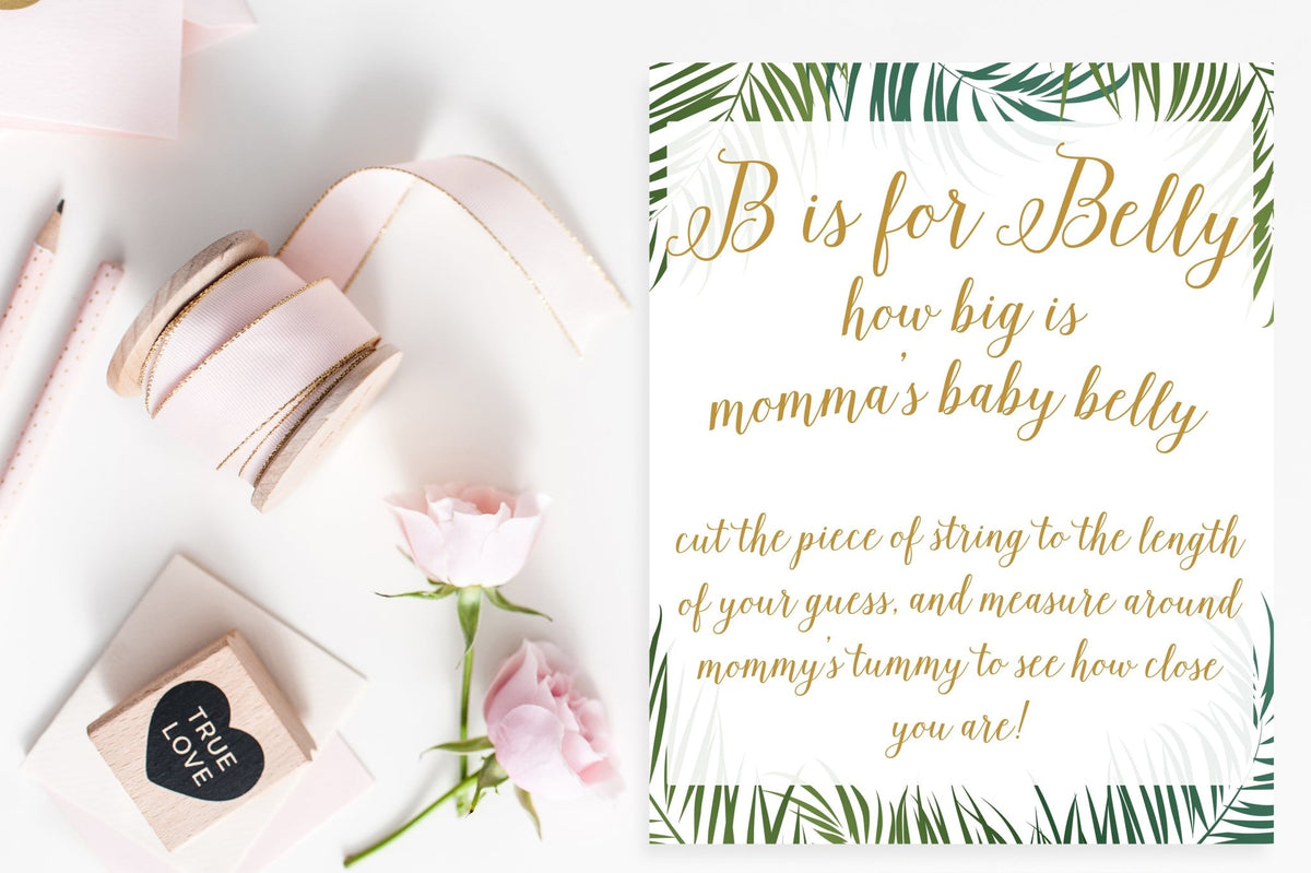 B is for Belly Sign - Tropical Printable - Pretty Collected