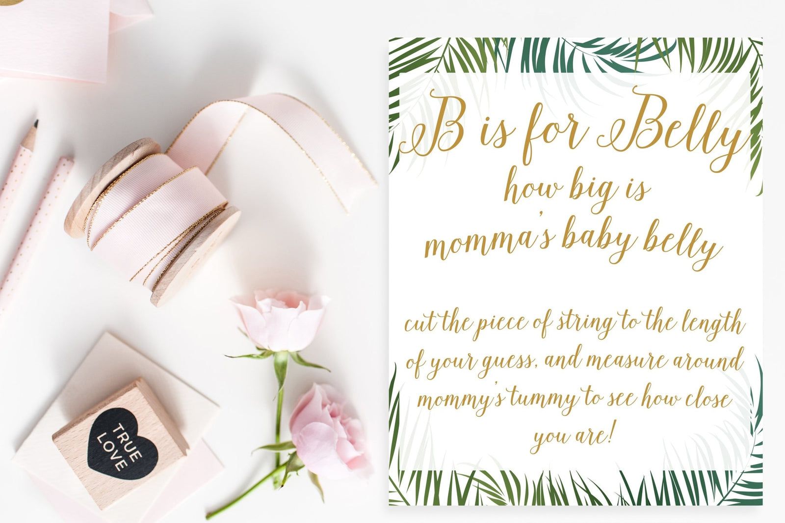 B is for Belly Sign - Tropical Printable - Pretty Collected