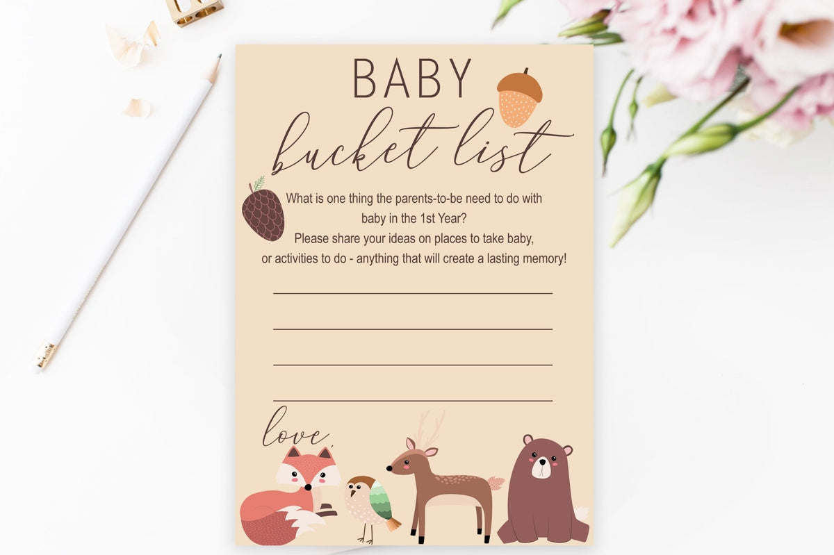Baby Bucket List - Woodland Printable - Pretty Collected