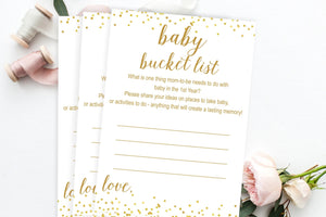 Baby Bucket List - Gold Confetti Printable - Pretty Collected