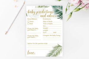 Baby Predictions and Advice (Mum Version) - Tropical Printable - Pretty Collected