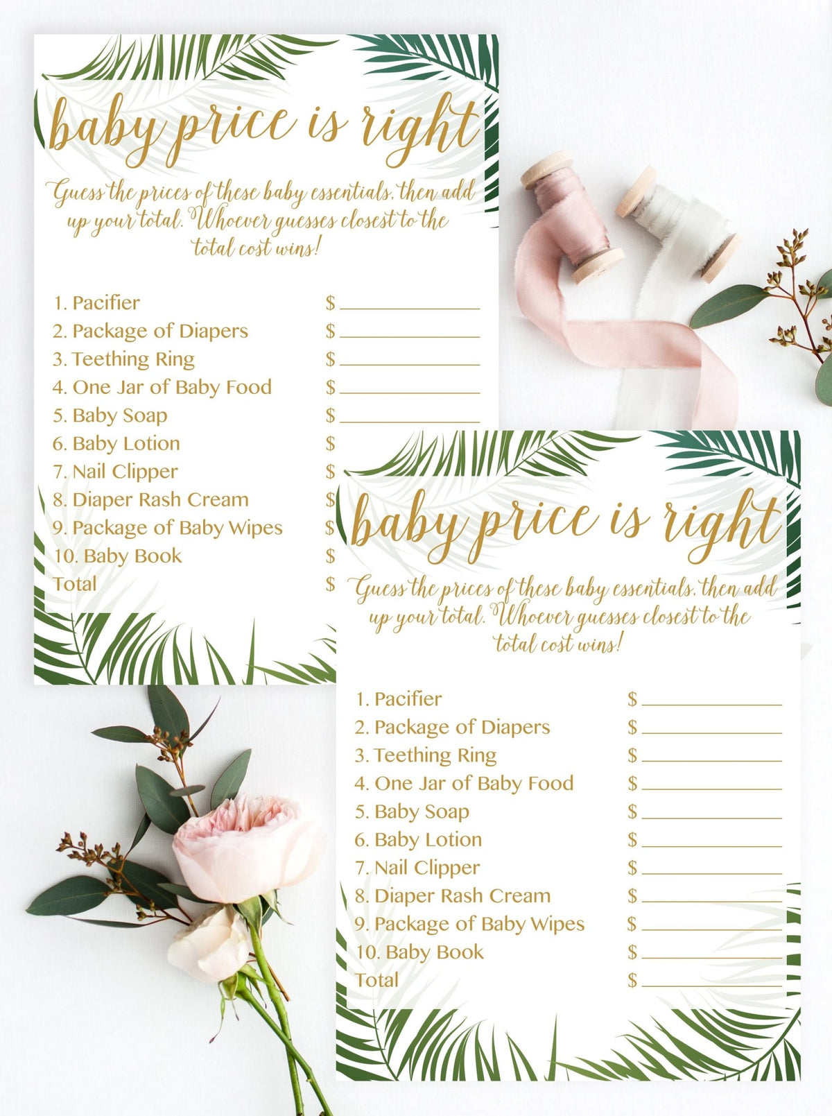 Baby Price Is Right - Tropical Printable - Pretty Collected