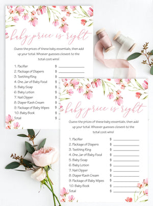 Baby Price Is Right - Spring Floral Printable - Pretty Collected