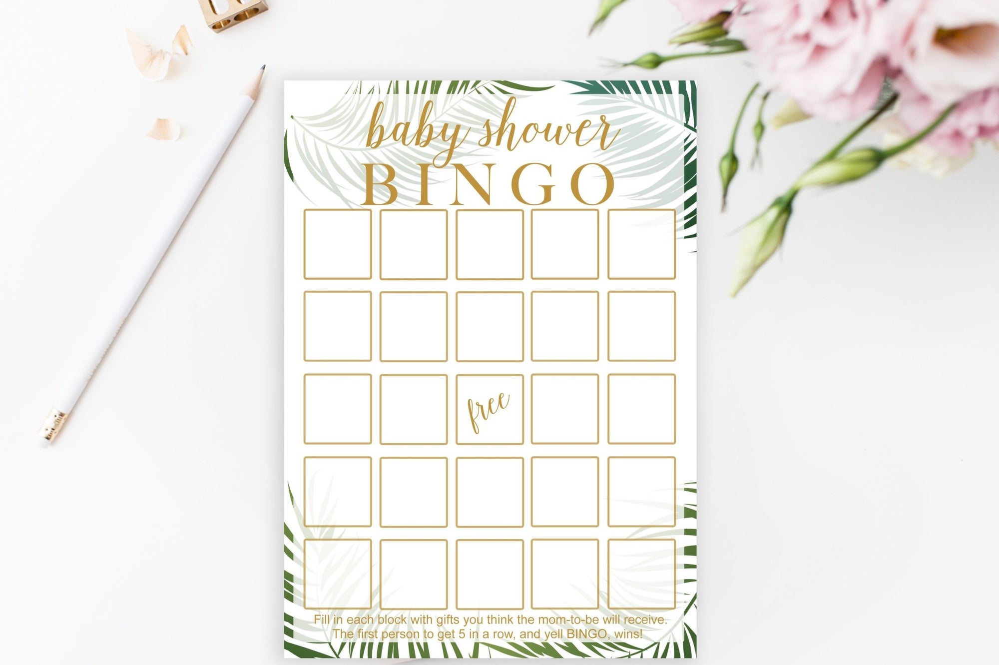 Baby Shower Bingo - Tropical Printable - Pretty Collected