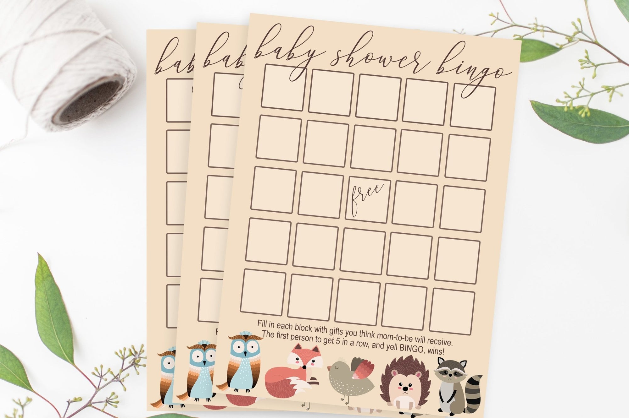 Baby Shower Bingo - Woodland Printable - Pretty Collected