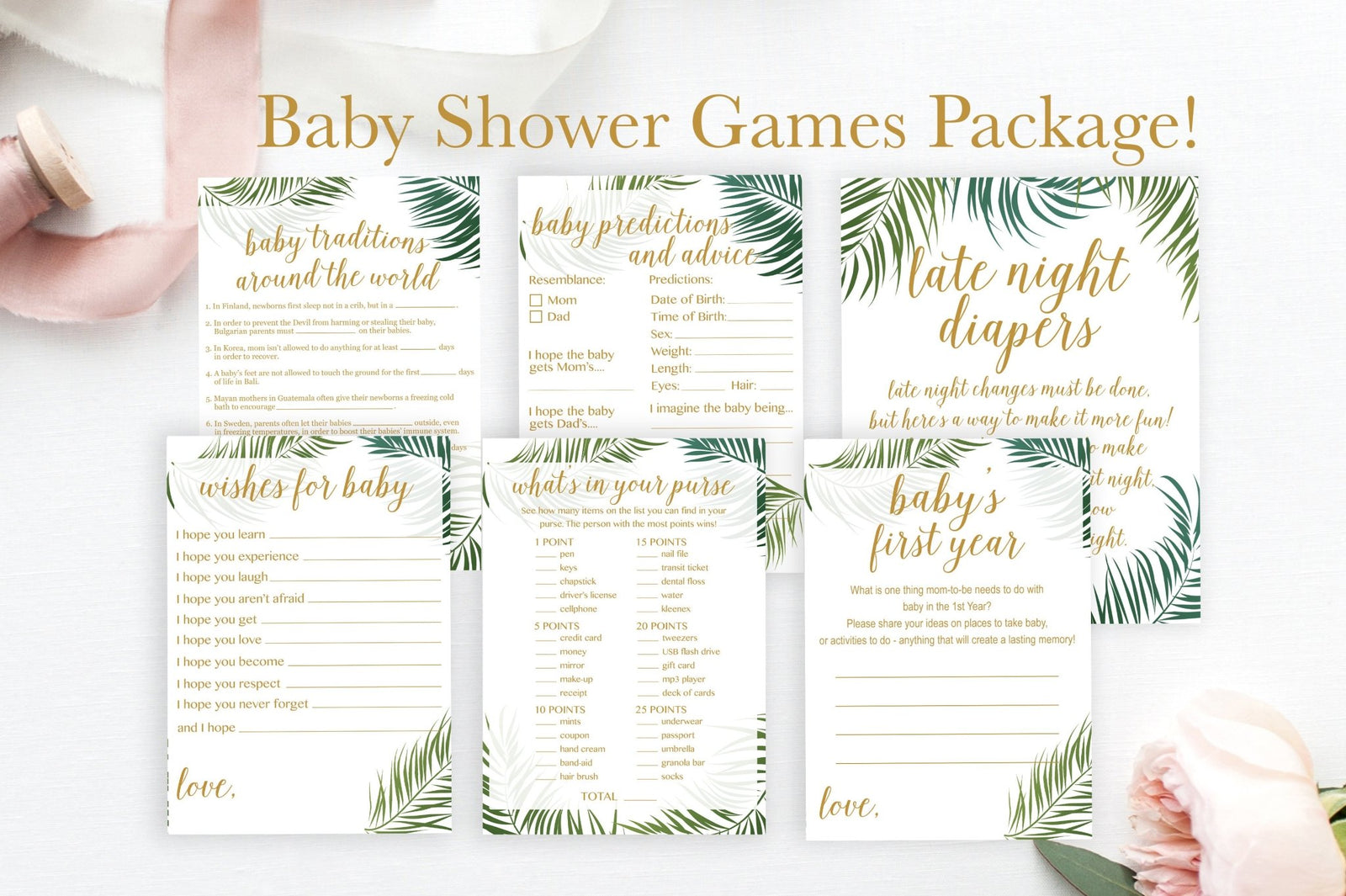 Tropical Baby Shower Games Package - Pretty Collected