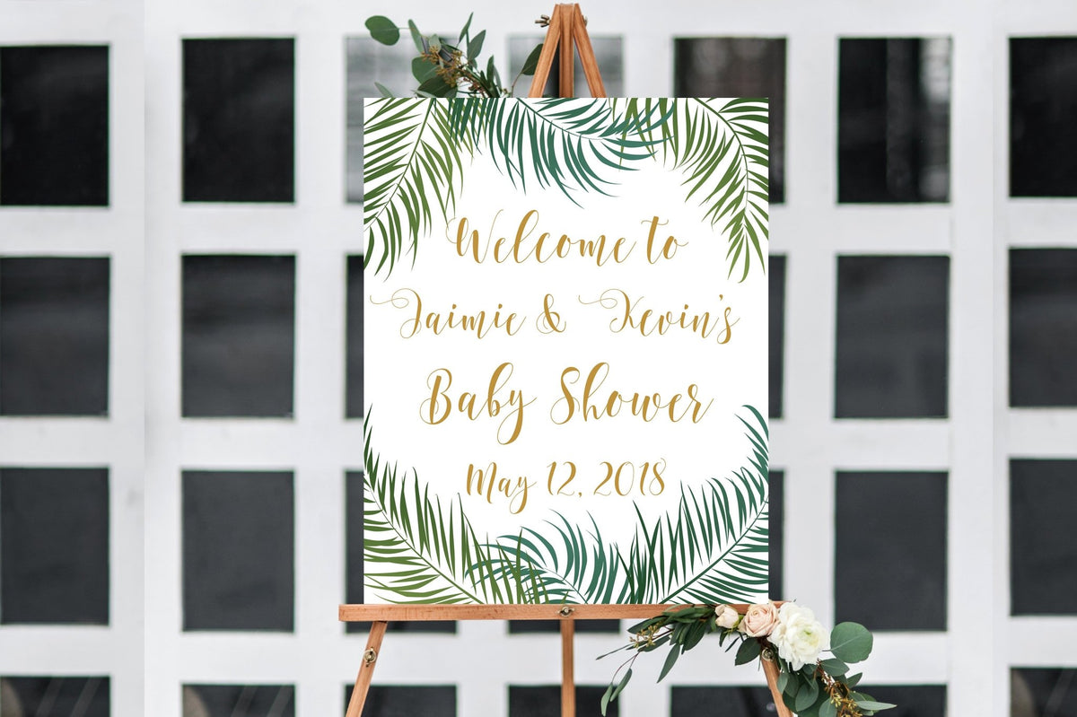 Couples Baby Shower Welcome Sign - Tropical Printable - Pretty Collected