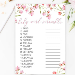 Baby Word Scramble - Spring Floral Printable - Pretty Collected