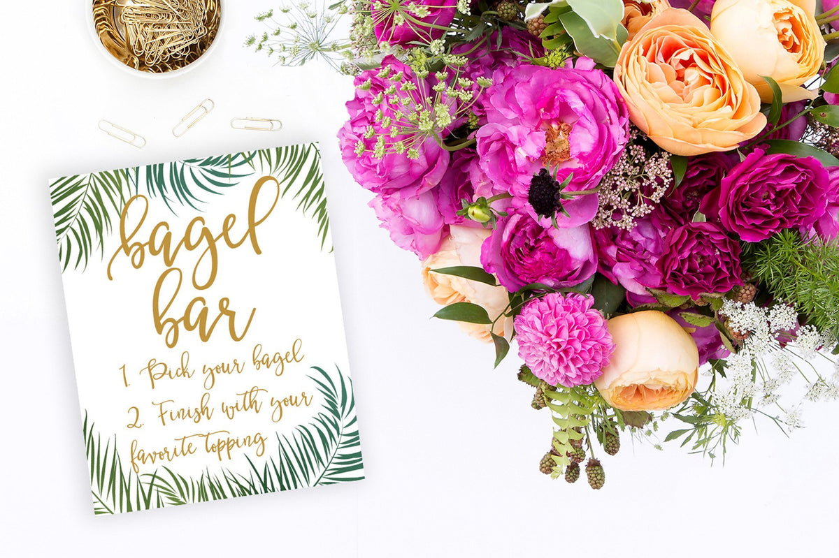 Bagel Bar Sign - Tropical Printable - Pretty Collected