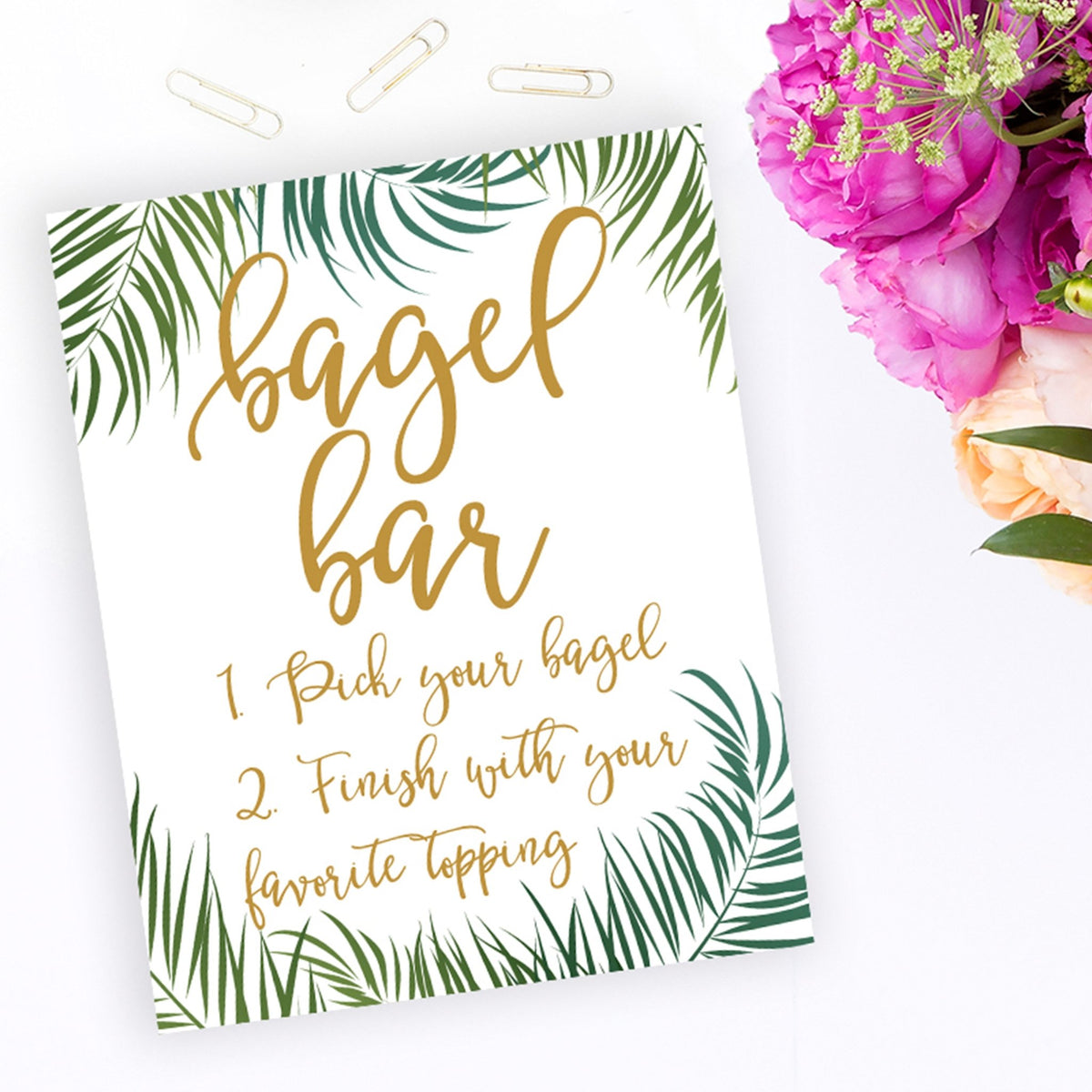 Bagel Bar Sign - Tropical Printable - Pretty Collected