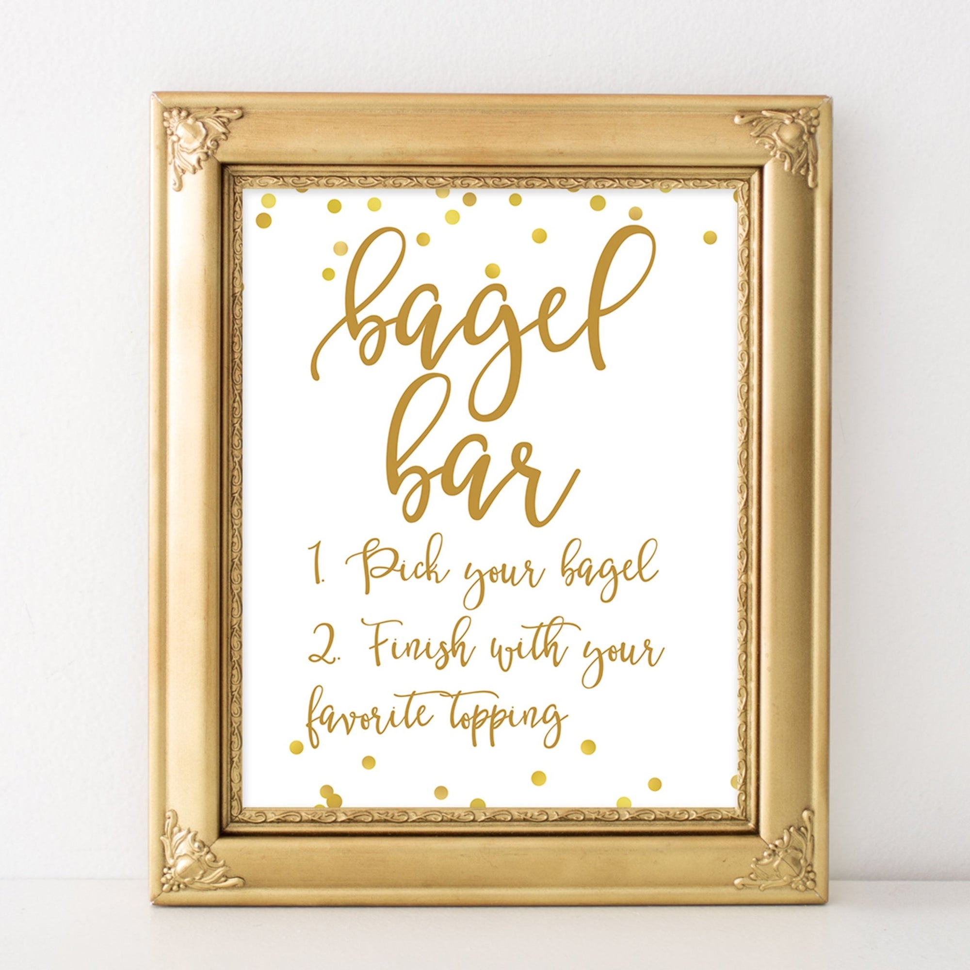 Bagel Bar Sign - Gold Printable - Pretty Collected