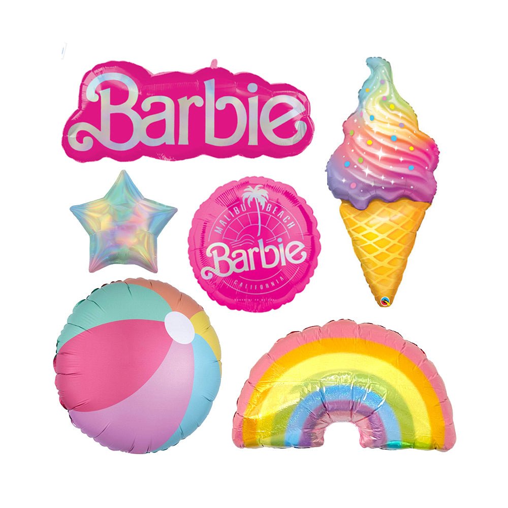 Rainbow Beach Barbie Balloons - Pretty Collected