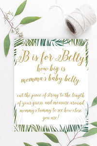 B is for Belly Sign - Tropical Printable