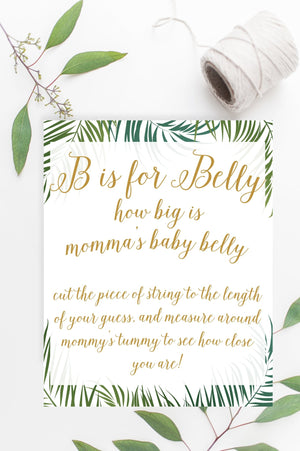 B is for Belly Sign - Tropical Printable - Pretty Collected