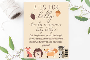 B is for Belly Sign - Woodland Printable - Pretty Collected