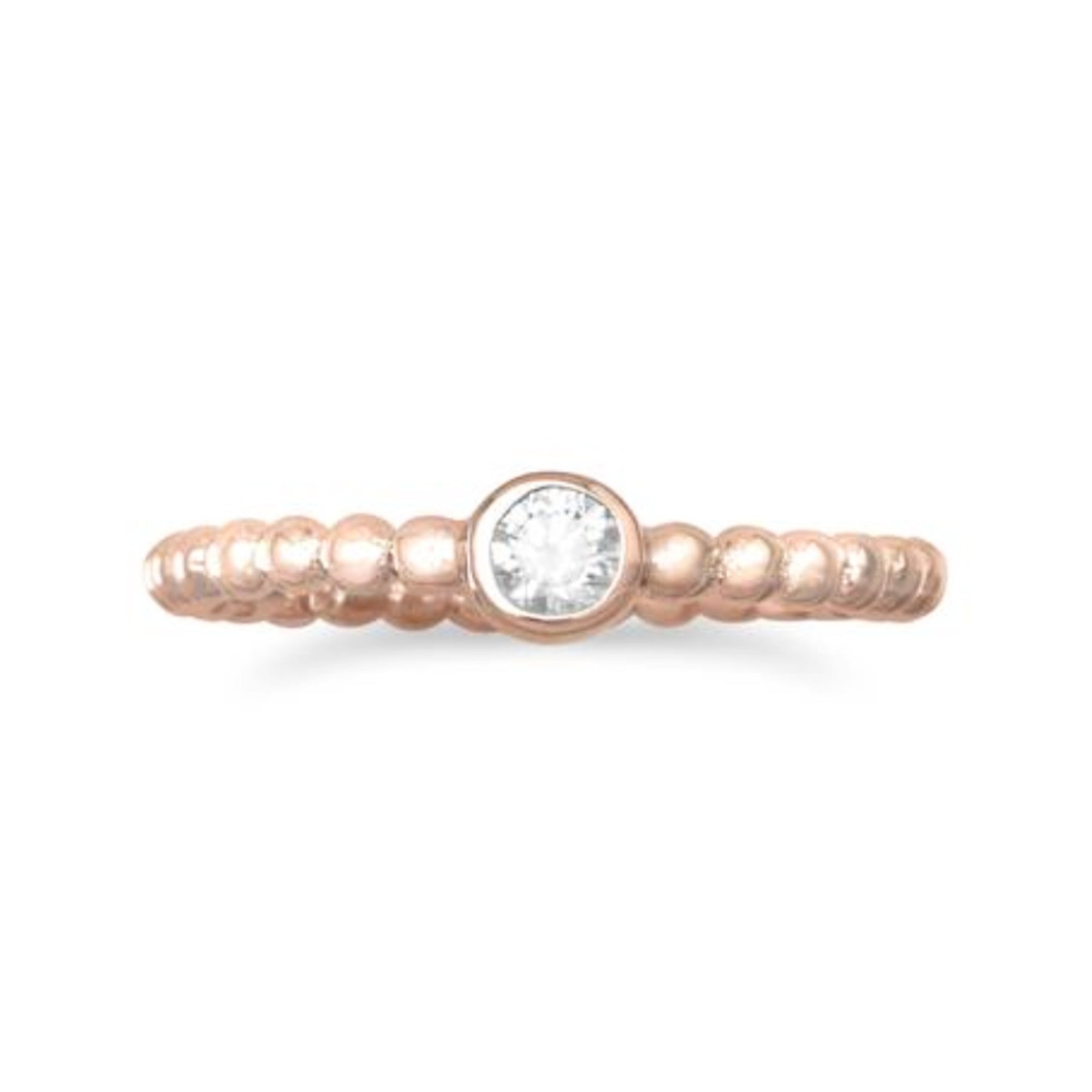 Bianca Rose Gold Beaded Ring - Pretty Collected