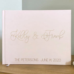 Blush Pink & Gold Foil Wedding Guest Book - The Kelly - Pretty Collected