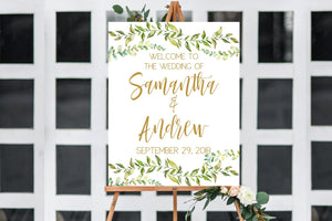 Wedding Welcome Sign - Greenery Printable - Pretty Collected