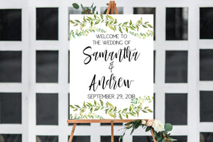Wedding Welcome Sign - Greenery Printable - Pretty Collected