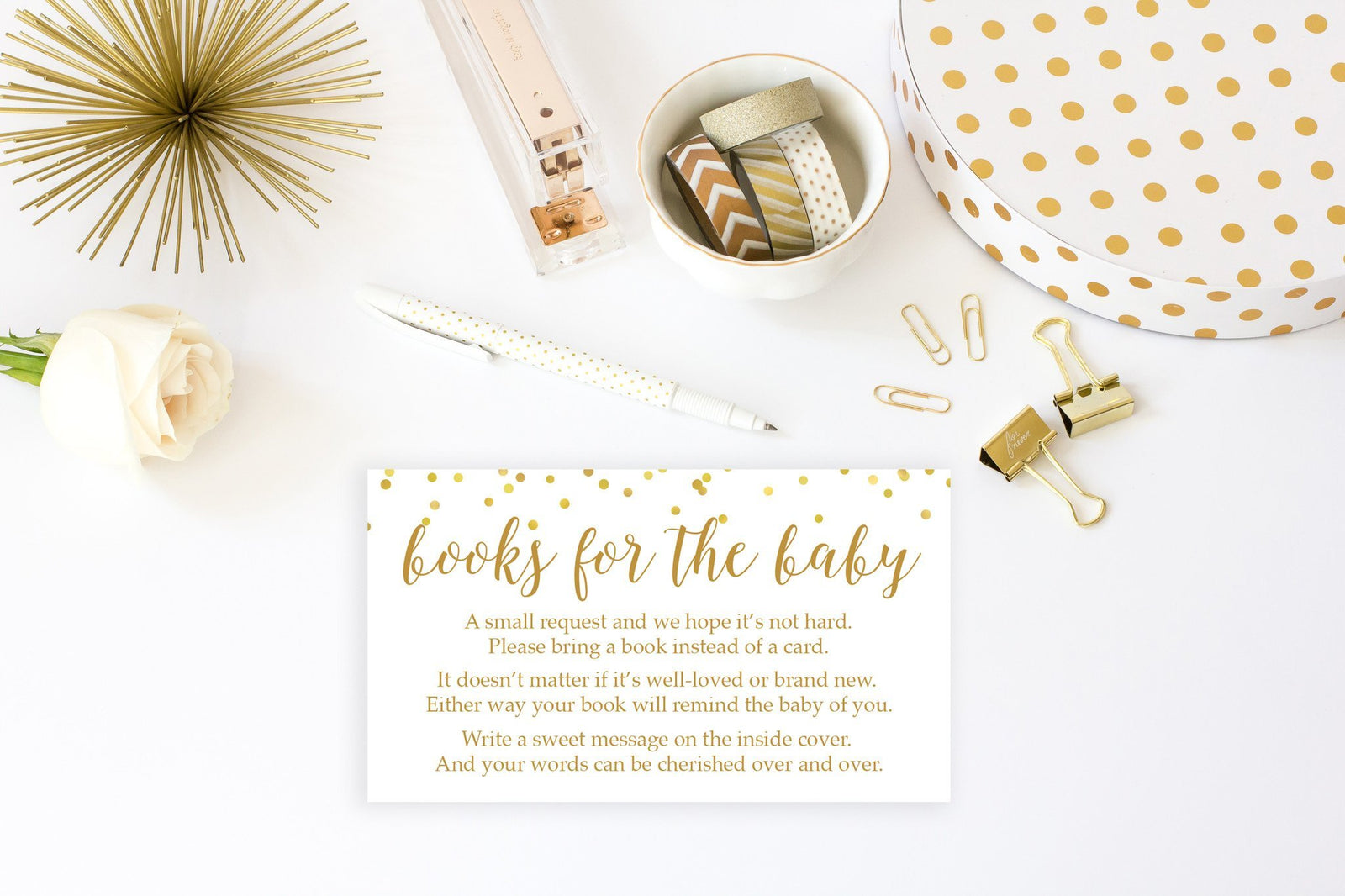 Bring a Book - Gold Confetti Printable - Pretty Collected