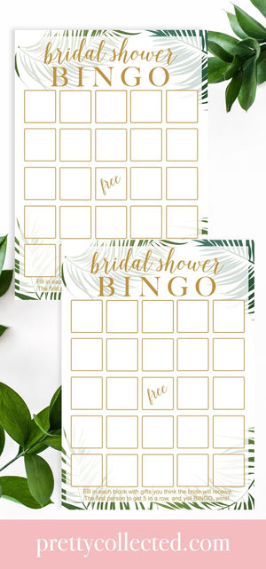 Bridal Shower Bingo - Tropical Printable - Pretty Collected