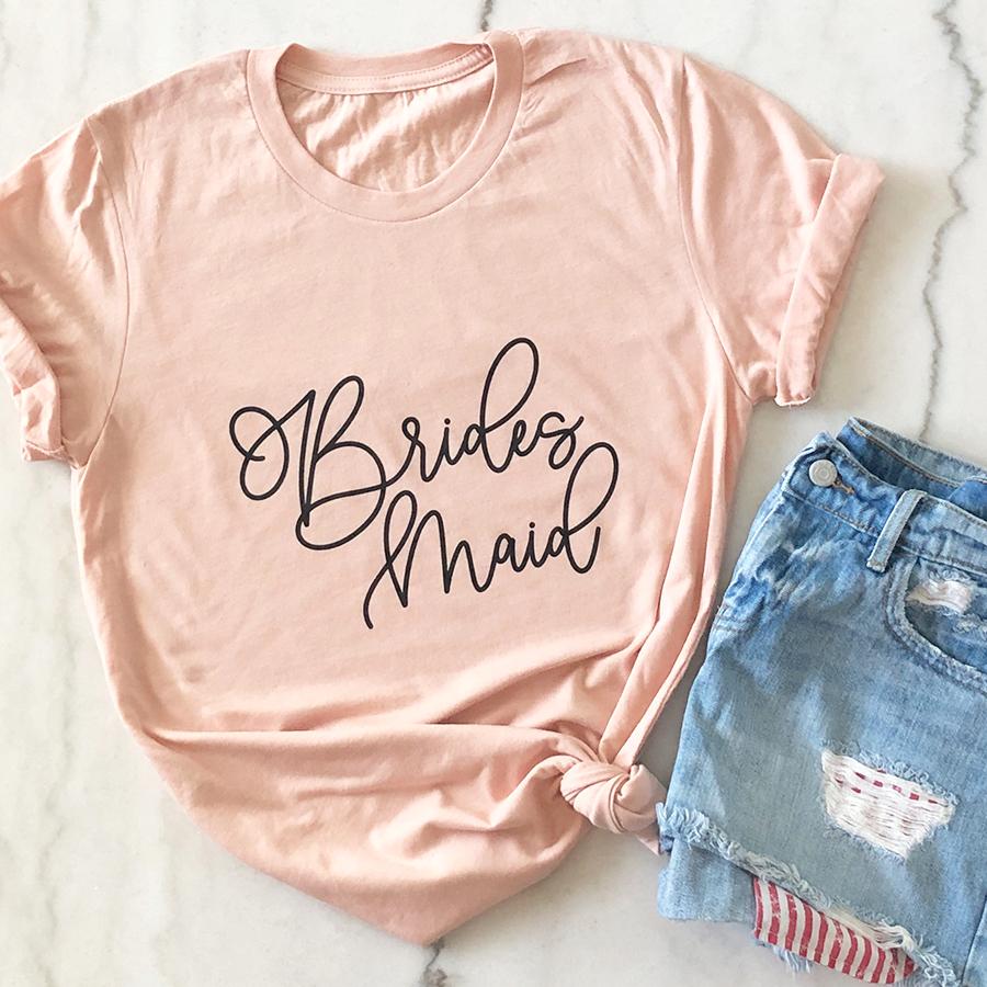 Bridesmaid Tee - Black Lettering - Pretty Collected
