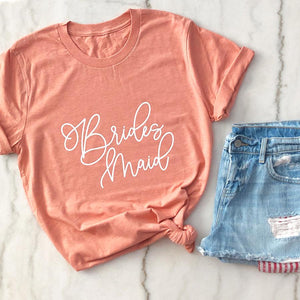 Bridesmaid Tee - White Lettering - Pretty Collected
