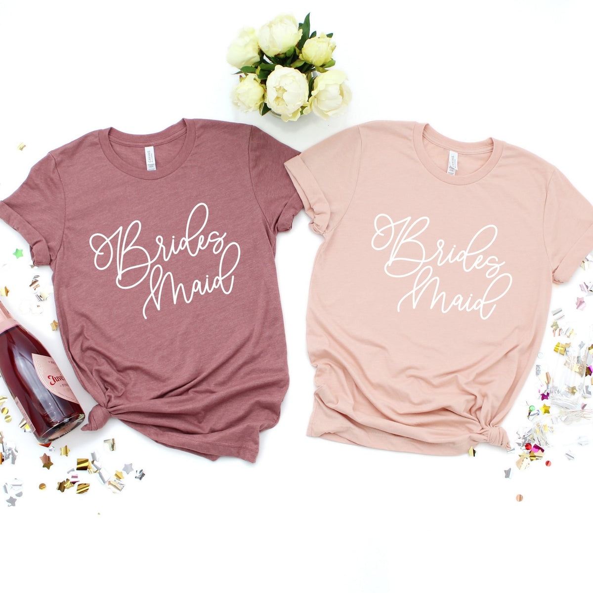 Bridesmaid Tee - White Lettering - Pretty Collected