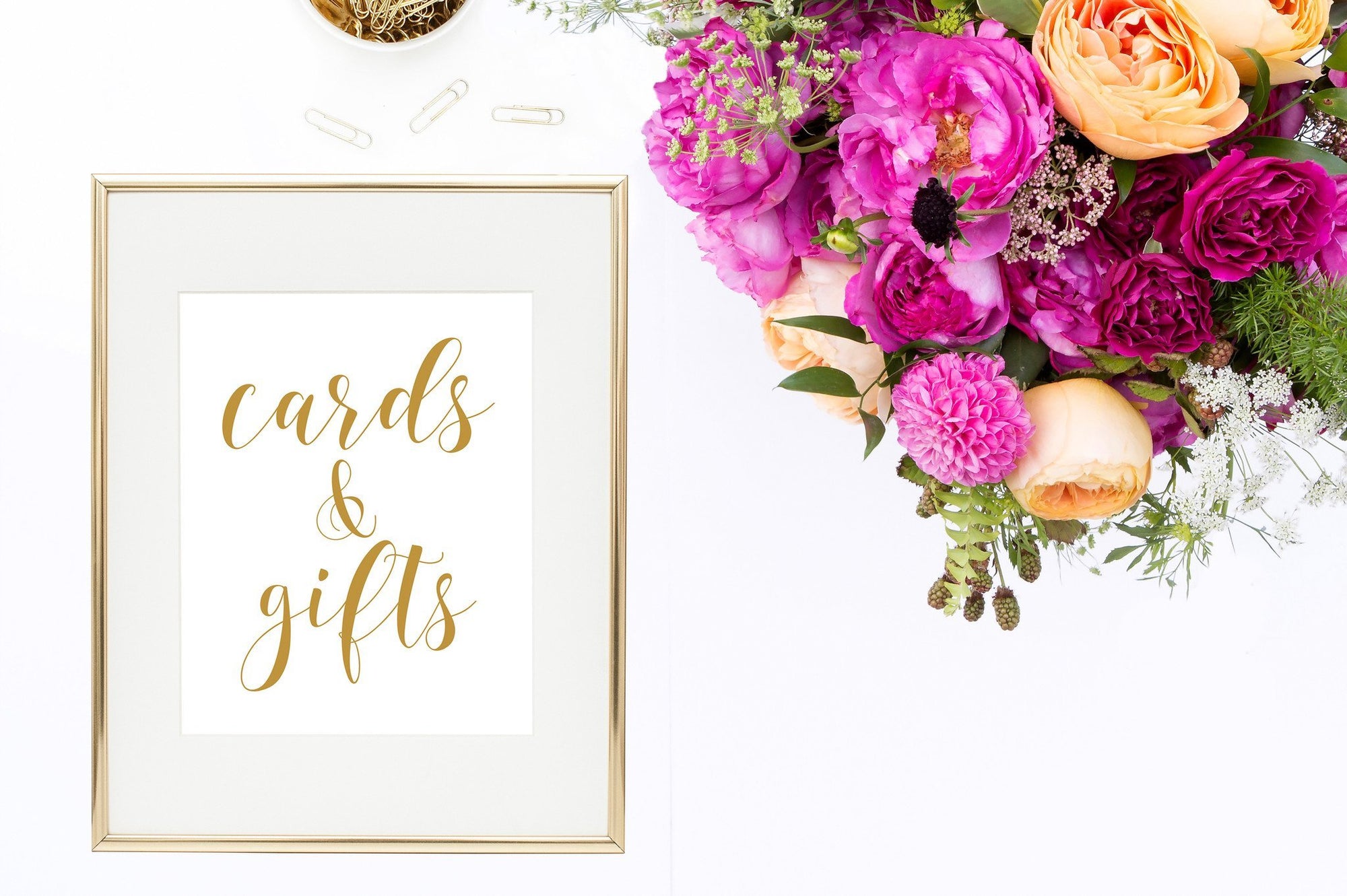 Cards & Gifts Sign - Gold Printable - Pretty Collected