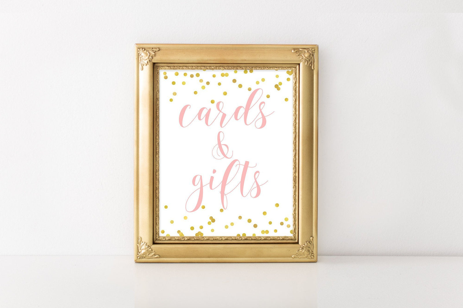 Cards & Gifts Sign - Pink & Gold Printable - Pretty Collected