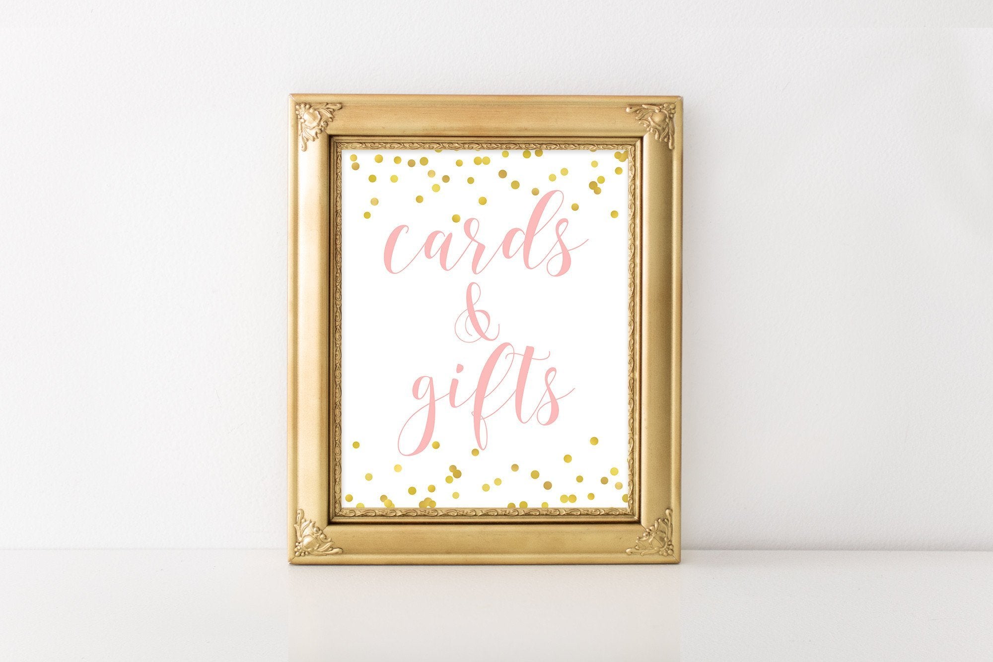 Cards & Gifts Sign - Pink & Gold Printable - Pretty Collected